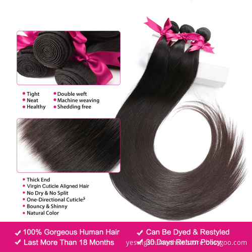 Cheap Unprocessed Raw Brazilian 100% Virgin Cuticle Aligned Human Hair Extension Double Drawn Mink Human Hair Weaves Bundles